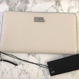Karl Lagerfeld Pebble Zip Around Wallet